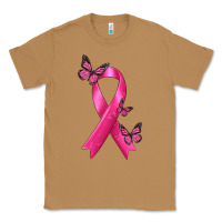 Toasted Coconut Breast Cancer Ribbon with Butterfly Classic Tee - texasbilliewilder
