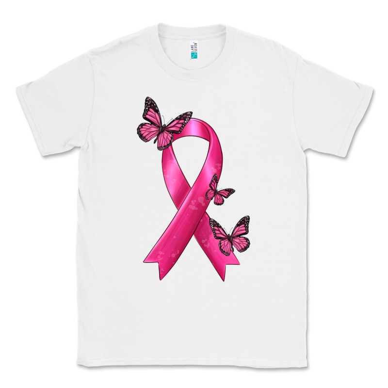 Breast Cancer Ribbon With Butterfly Classic Tee by texasbilliewilder | Teevron