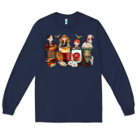 Navy harry coffee cups Long Sleeve Tee - Zillion Design Studio