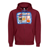 Burgundy lunchbox fa element Zipper Hoodie - FaDigitalArtStudio