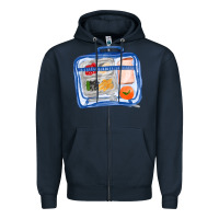Navy lunchbox fa element Zipper Hoodie - FaDigitalArtStudio