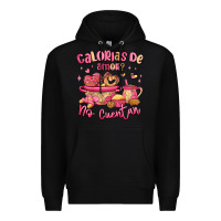 Black calorias de amor no cuentan mexican valentines day Premium Hoodie - MaliasSmallBusiness