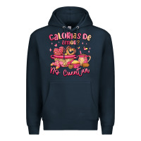 Navy calorias de amor no cuentan mexican valentines day Premium Hoodie - MaliasSmallBusiness