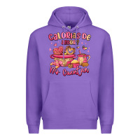 Purple calorias de amor no cuentan mexican valentines day Premium Hoodie - MaliasSmallBusiness