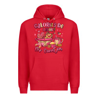 Red calorias de amor no cuentan mexican valentines day Premium Hoodie - MaliasSmallBusiness