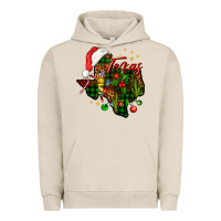 Pigment French Oak Christmas Texas map Urban Hoodie - NancyCooperArtShop