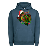 Pigment Midnight Navy Christmas Texas map Urban Hoodie - NancyCooperArtShop