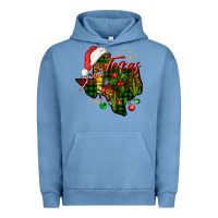Pigment Pebble Blue Christmas Texas map Urban Hoodie - NancyCooperArtShop
