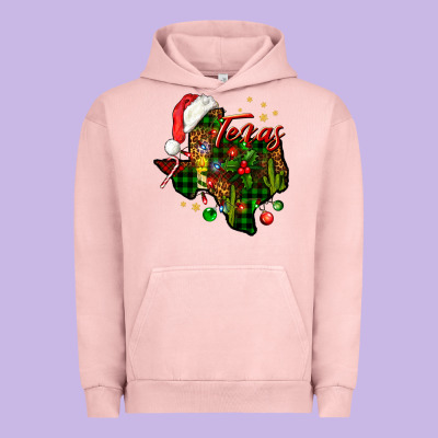Christmas Texas Map Urban Hoodie Designed By Nancycooperartshop