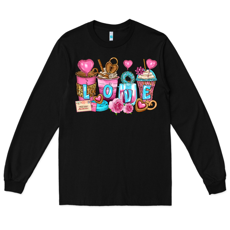 Valentine's Day Coffee Cups Long Sleeve Tee by Zillion Design Studio | Teevron