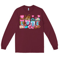 Burgundy valentine's day coffee cups Long Sleeve Tee - Zillion Design Studio