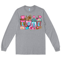 Heather Grey valentine's day coffee cups Long Sleeve Tee - Zillion Design Studio