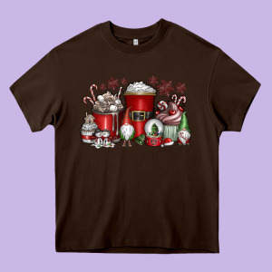 Christmas Coffee Drink Heavy Core Tee Designed By Cowhidedigitalart