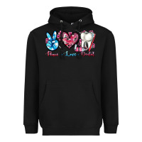 Black peace love dental Heavyweight Hoodie - AdoDesignShop