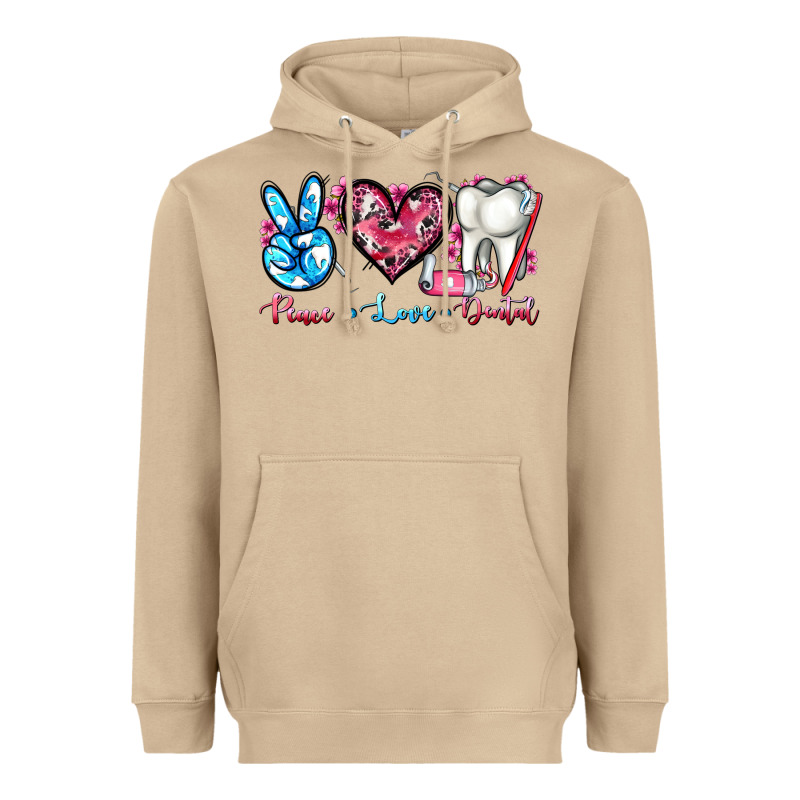 Peace Love Dental Heavyweight Hoodie by AdoDesignShop | Teevron