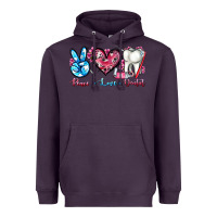 Plum peace love dental Heavyweight Hoodie - AdoDesignShop