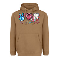 Toasted Coconut peace love dental Heavyweight Hoodie - AdoDesignShop