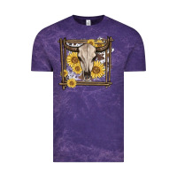 Cloud Purple western bull skull Vintage Tee - MaliasSmallBusiness