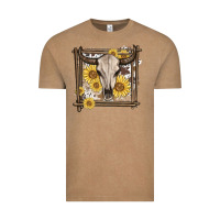 Vintage Coffee western bull skull Vintage Tee - MaliasSmallBusiness