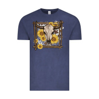 Vintage Denim western bull skull Vintage Tee - MaliasSmallBusiness