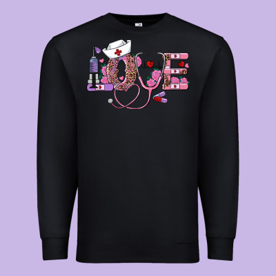 Valentine's Day Nurse Love Premium Sweatshirt Designed By Adodesignshop
