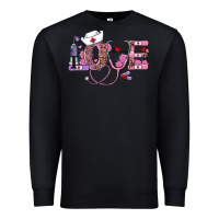 Black valentine's day nurse love Premium Sweatshirt - AdoDesignShop