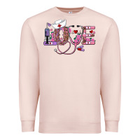 Pale Pink valentine's day nurse love Premium Sweatshirt - AdoDesignShop