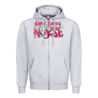 Heather Grey one loves nurse Zipper Hoodie - RacoonDesign