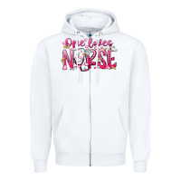 White one loves nurse Zipper Hoodie - RacoonDesign