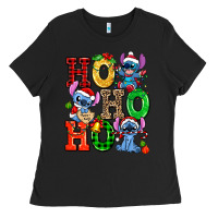 Black ho ho ho stitch Ladies Tee - AdoDesignShop