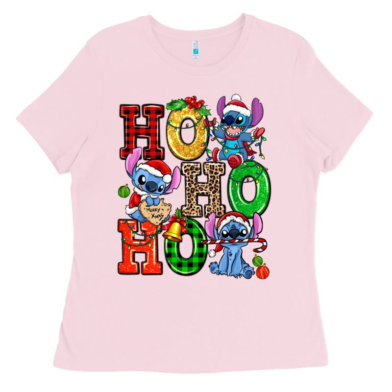 Ho Ho Ho Stitch Ladies Tee by AdoDesignShop | Teevron
