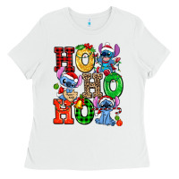 White ho ho ho stitch Ladies Tee - AdoDesignShop