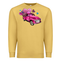 Antique Gold truck with hearts Premium Sweatshirt - AdoDesignShop