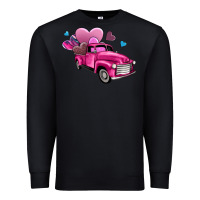 Black truck with hearts Premium Sweatshirt - AdoDesignShop