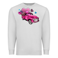 Dove Grey truck with hearts Premium Sweatshirt - AdoDesignShop