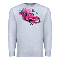 Heather Grey truck with hearts Premium Sweatshirt - AdoDesignShop