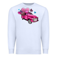 White truck with hearts Premium Sweatshirt - AdoDesignShop