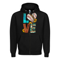 Black western love baseball Zipper Hoodie - HRA Design Shop
