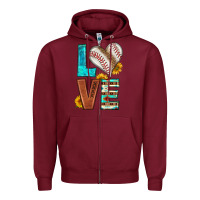 Burgundy western love baseball Zipper Hoodie - HRA Design Shop