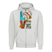 Dove Grey western love baseball Zipper Hoodie - HRA Design Shop