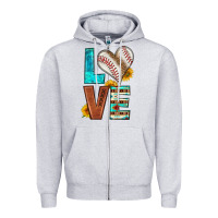 Heather Grey western love baseball Zipper Hoodie - HRA Design Shop