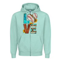 Seafoam western love baseball Zipper Hoodie - HRA Design Shop