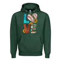 Sports Green western love baseball Zipper Hoodie - HRA Design Shop