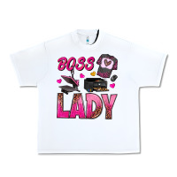 White boss lady Urban Heavy Tee - texasbilliewilder