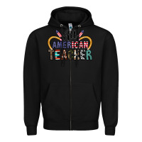 Black all american teacher Zipper Hoodie - CowhideDigitalArt