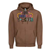 Chestnut all american teacher Zipper Hoodie - CowhideDigitalArt