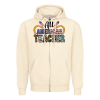 Sandshell all american teacher Zipper Hoodie - CowhideDigitalArt