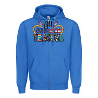 True Royal all american teacher Zipper Hoodie - CowhideDigitalArt