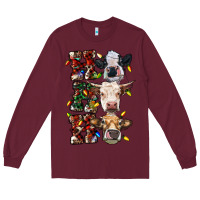 Burgundy hohoho cows Long Sleeve Tee - RanaPortraitStore