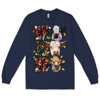 Navy hohoho cows Long Sleeve Tee - RanaPortraitStore